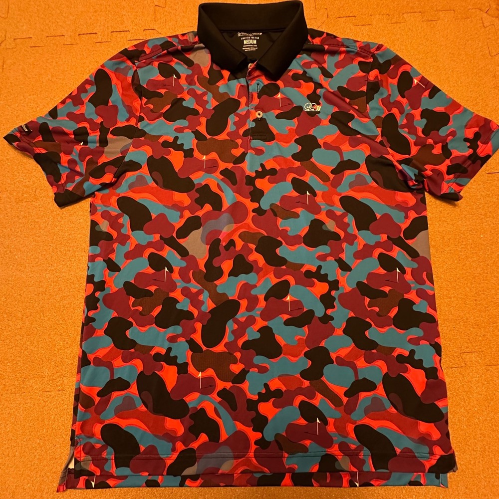 Good Good‎ Golf Polo Mens Medium Multi Color Camo Short Sleeve Performance Shirt